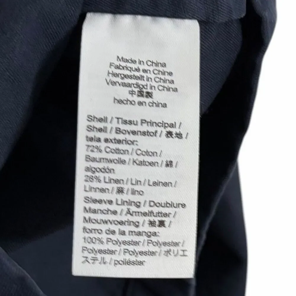 J.Crew Men Garment Dyed Cotton Linen Blend Blue Chino Blazer Jacket 36 AX260 NWT